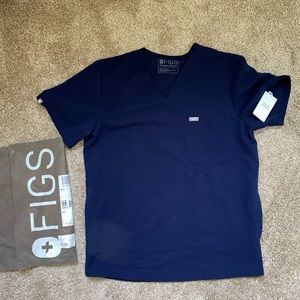 New Men's Figs 3 Pocket Scrub Top Navy M
